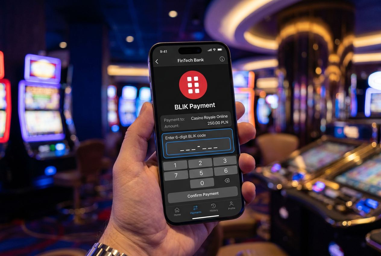Mobilny interfejs płatności BLIK w kasynie online